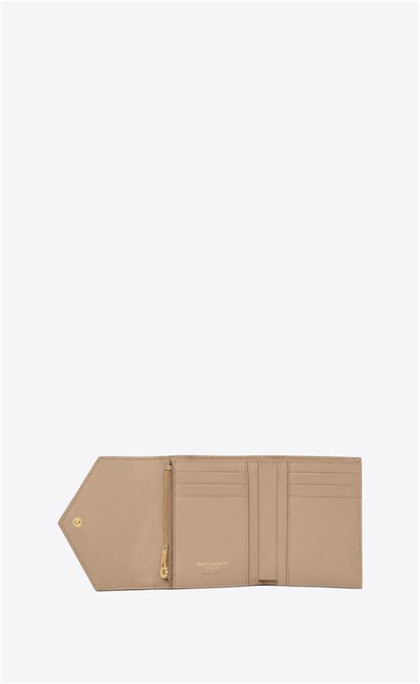 ysl wallet trifold|CASSANDRE MATELASSÉ compact tri fold wallet in grain.